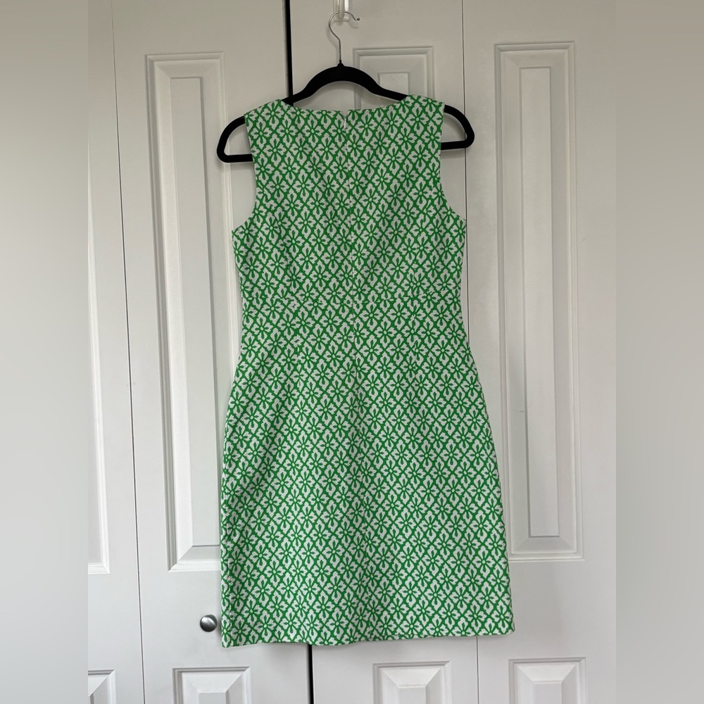 American Living Green & White Geometric Floral Sheath Dress - Size 8 - Picture 8 of 16
